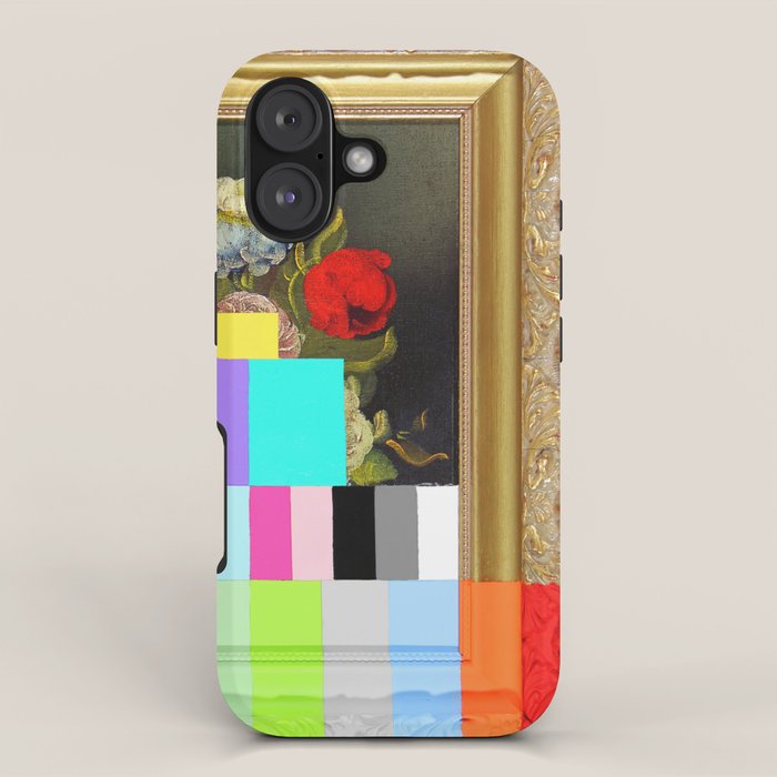 A Painting of Flowers With Color Bars iPhone Case Gallery Image 1