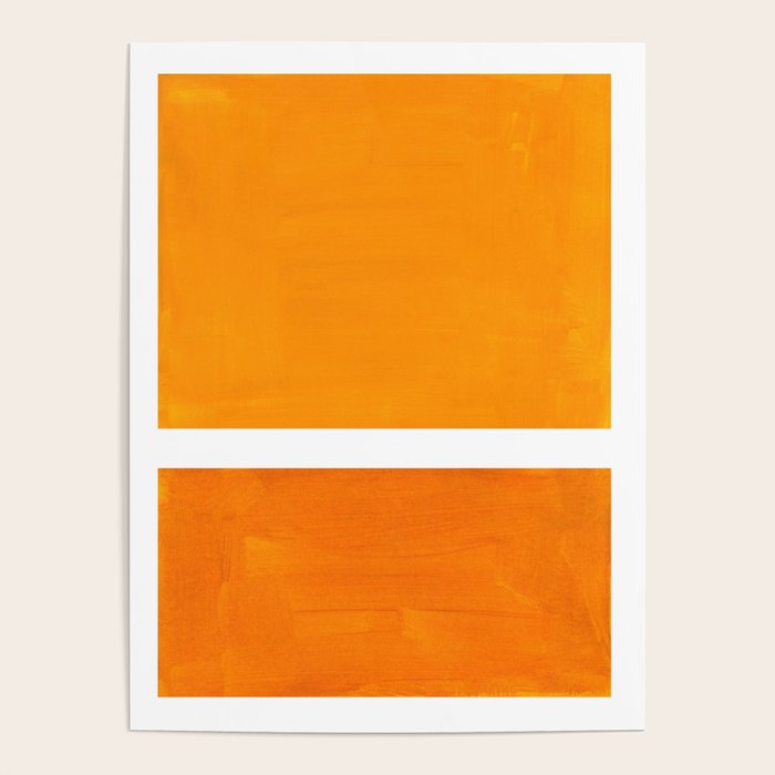Antique Yellow  & Yellow Ochre Mid Century Modern Abstract Minimalist Rothko Color Field Squares Poster Gallery Image 4