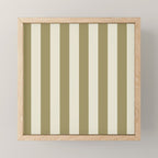 Olive Green Stripes Mini Art Print Gallery Image 1