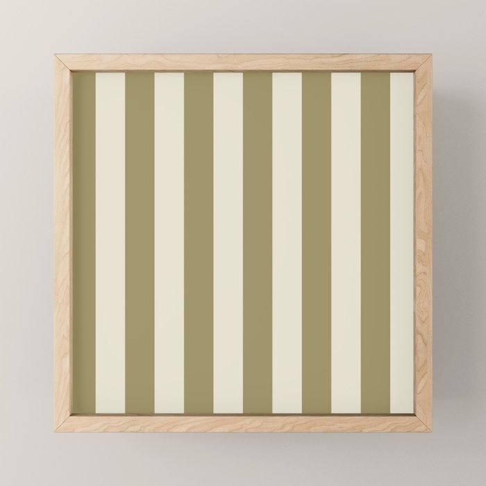 Olive Green Stripes Mini Art Print Gallery Image 1