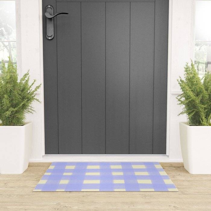 checks checks- lavender Welcome Mat Gallery Image 3