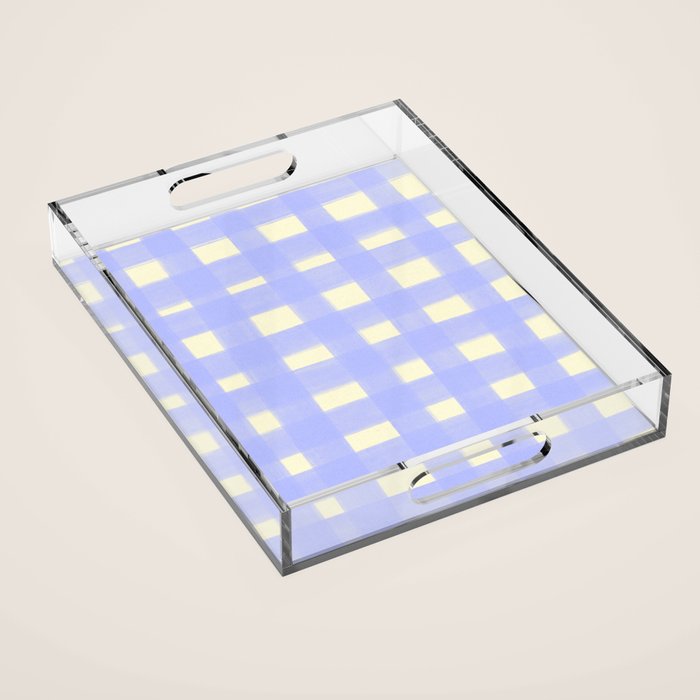 checks checks- lavender Acrylic Tray Gallery Image 1