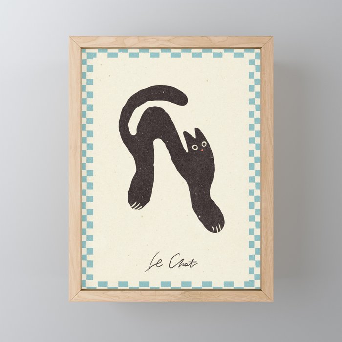 Le Chat. Funny cat illustration Mini Art Print Gallery Image 1