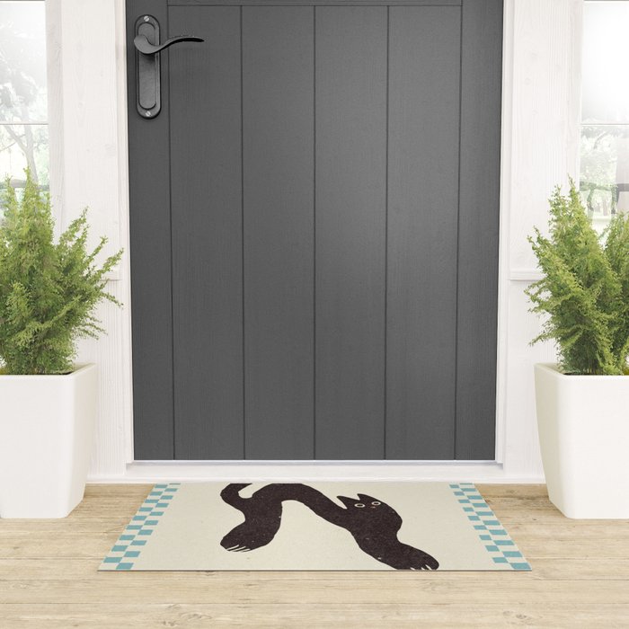 Le Chat. Funny cat illustration Welcome Mat Gallery Image 3