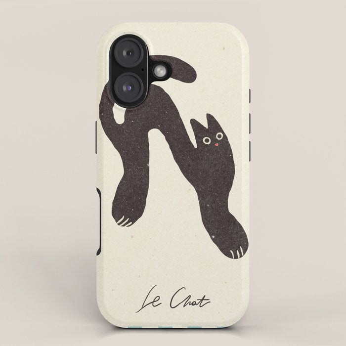 Le Chat. Funny cat illustration iPhone Case Gallery Image 1