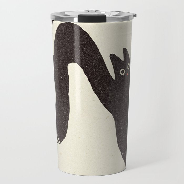 Le Chat. Funny cat illustration Travel Mug Gallery Image 1