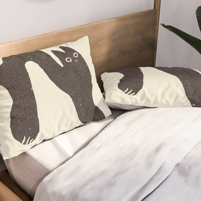 Le Chat. Funny cat illustration Pillow Sham Gallery Image 2