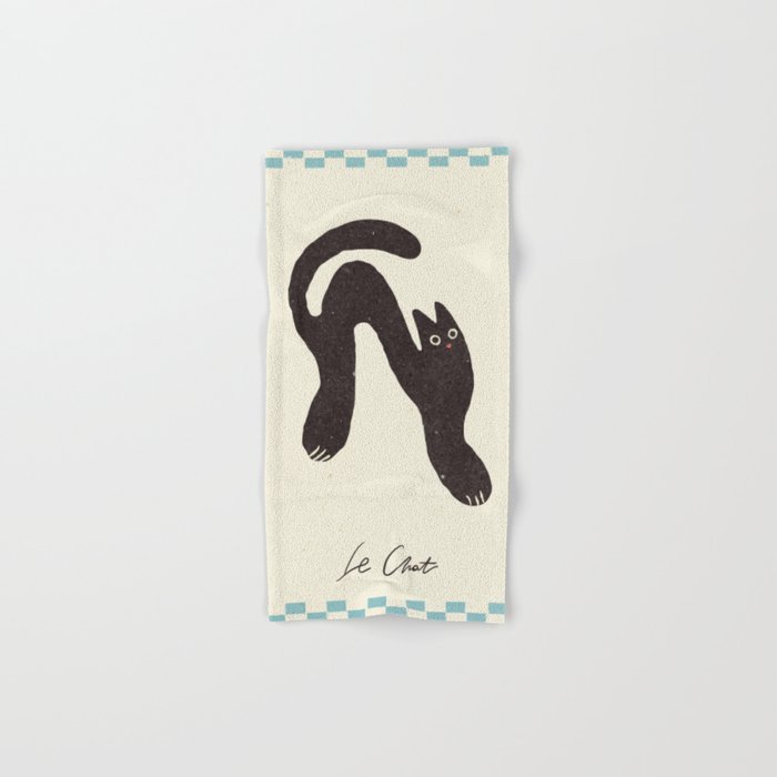 Le Chat. Funny cat illustration Bath Towel Gallery Image 1