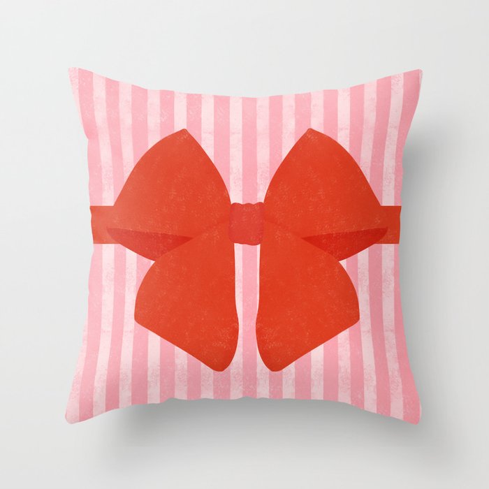 Red Bow Throw Pillow Gallery Image 1