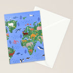 Earth Day, World map Stationery Card Gallery Image 2
