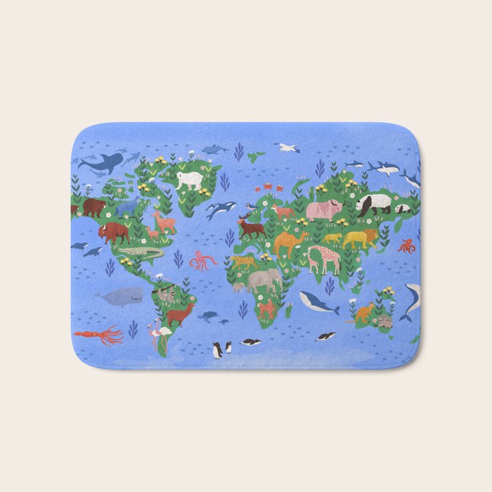Earth Day, World map Bath Mat Gallery Image 1