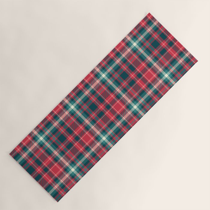 Classic Christmas Plaid Yoga Mat Gallery Image 1
