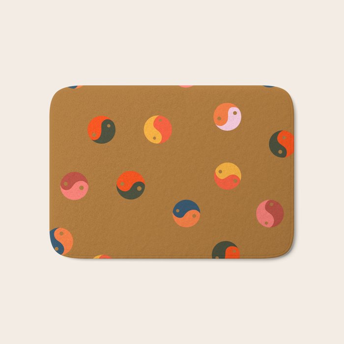 Yin and Yang Pattern -  golden yellow Bath Mat Gallery Image 1