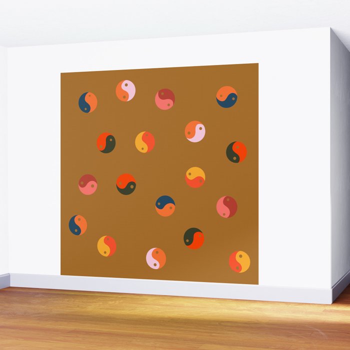 Yin and Yang Pattern -  golden yellow Wall Mural Gallery Image 2