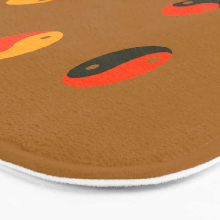 Yin and Yang Pattern -  golden yellow Bath Mat Gallery Image 3