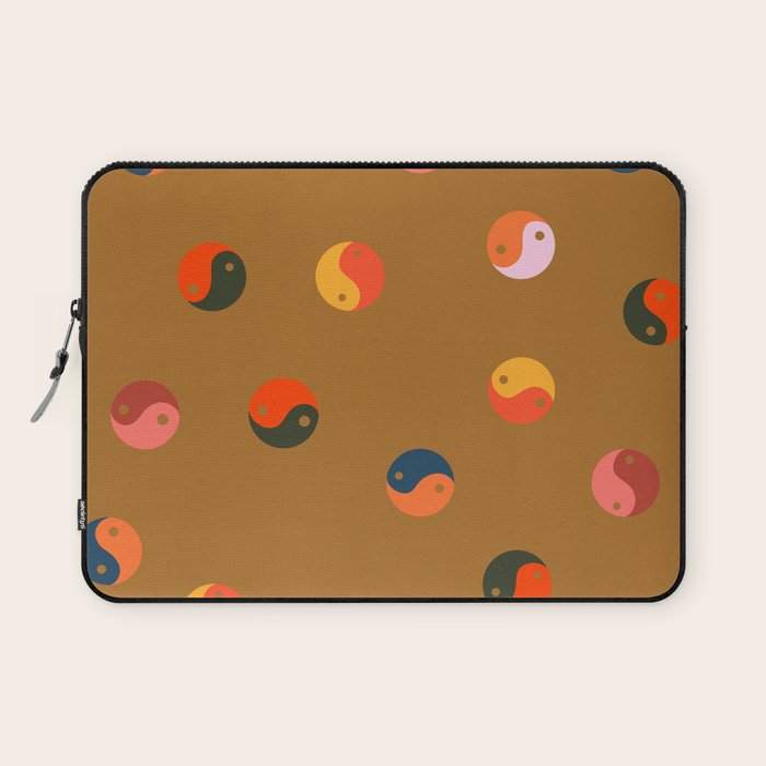 Yin and Yang Pattern -  golden yellow Laptop Sleeve Gallery Image 1