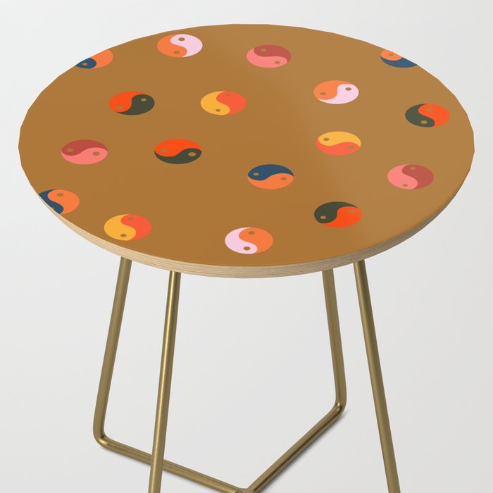 Yin and Yang Pattern -  golden yellow Side Table Gallery Image 2