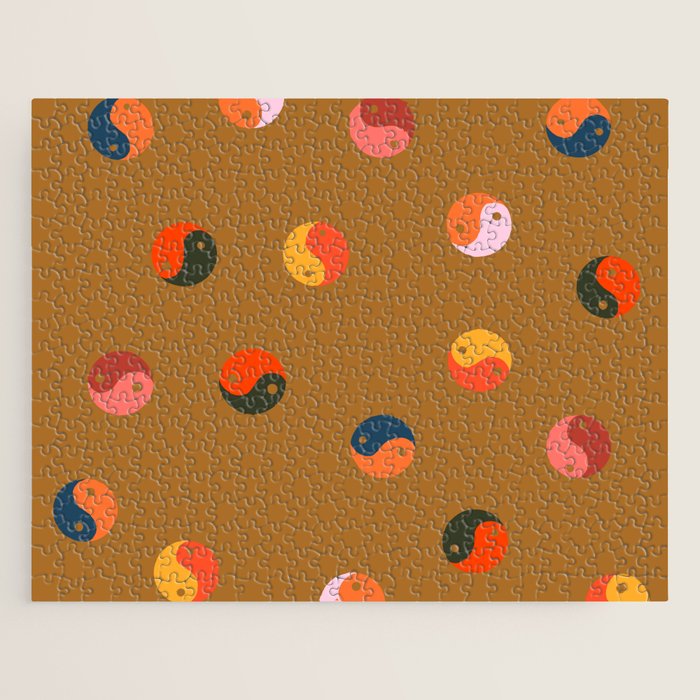 Yin and Yang Pattern -  golden yellow Jigsaw Puzzle Gallery Image 1