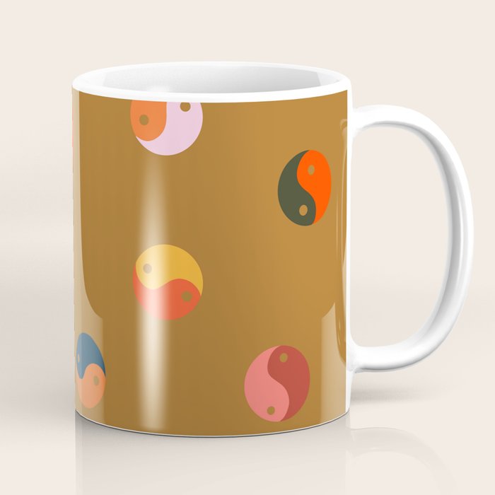 Yin and Yang Pattern -  golden yellow Coffee Mug Gallery Image 1