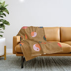 Yin and Yang Pattern -  golden yellow Throw Blanket Gallery Image 1