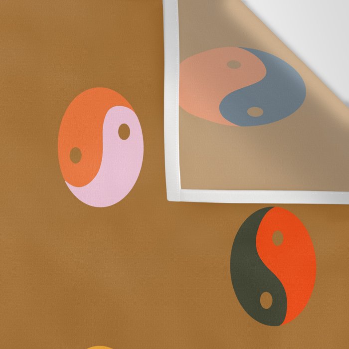 Yin and Yang Pattern -  golden yellow Wall Tapestry Gallery Image 3