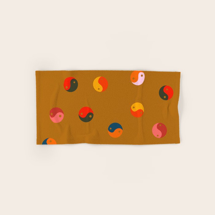 Yin and Yang Pattern -  golden yellow Bath Towel Gallery Image 1