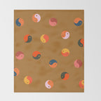 Yin and Yang Pattern -  golden yellow Throw Blanket Gallery Image 2