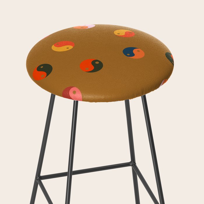 Yin and Yang Pattern -  golden yellow Stool Gallery Image 2