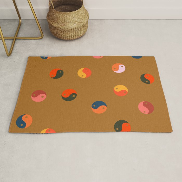 Yin and Yang Pattern -  golden yellow Rug Gallery Image 1