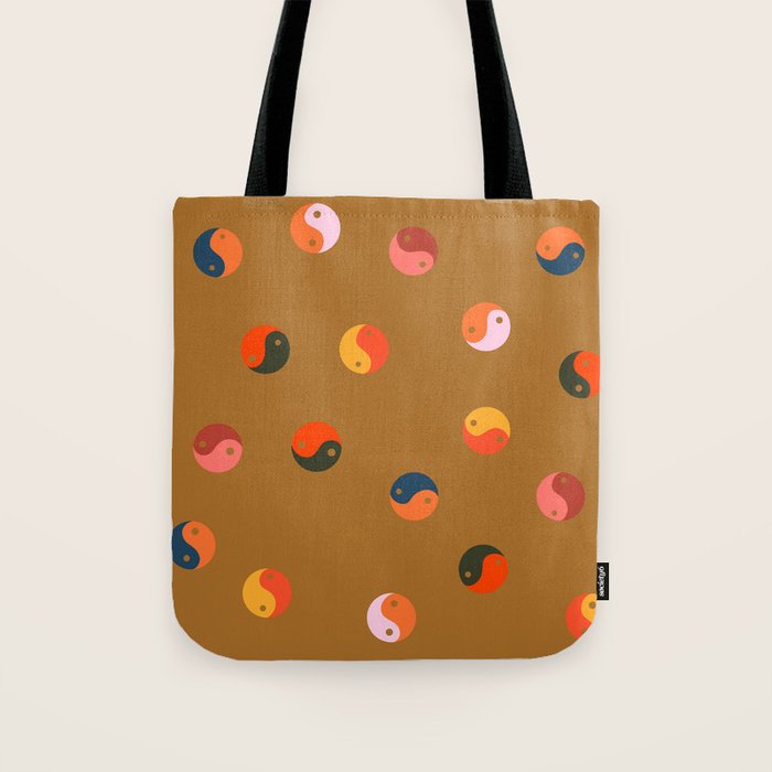 Yin and Yang Pattern -  golden yellow Tote Bag Gallery Image 1