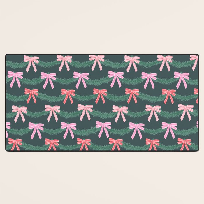 Christmas Garland with Bows Desk Mat Gallery Image 3