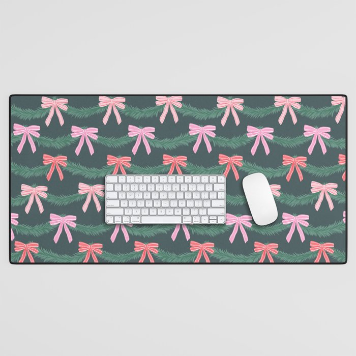 Christmas Garland with Bows Desk Mat Gallery Image 1
