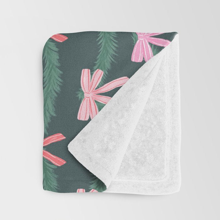 Christmas Garland with Bows Throw Blanket Gallery Image 3