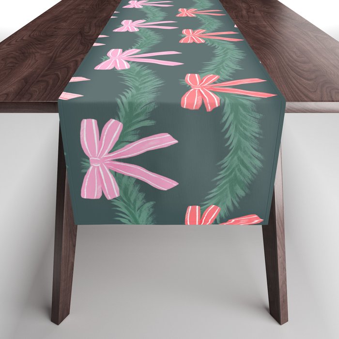 Christmas Garland with Bows Table Runner Gallery Image 1