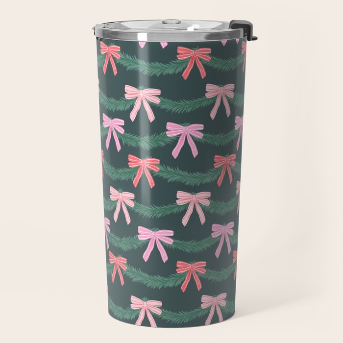 Christmas Garland with Bows Travel Mug Gallery Image 2