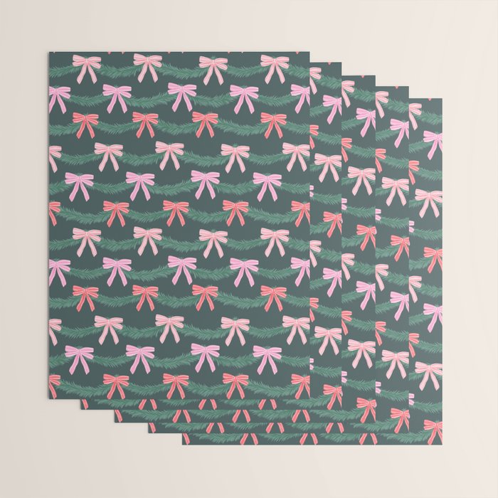 Christmas Garland with Bows Wrapping Paper Gallery Image 3