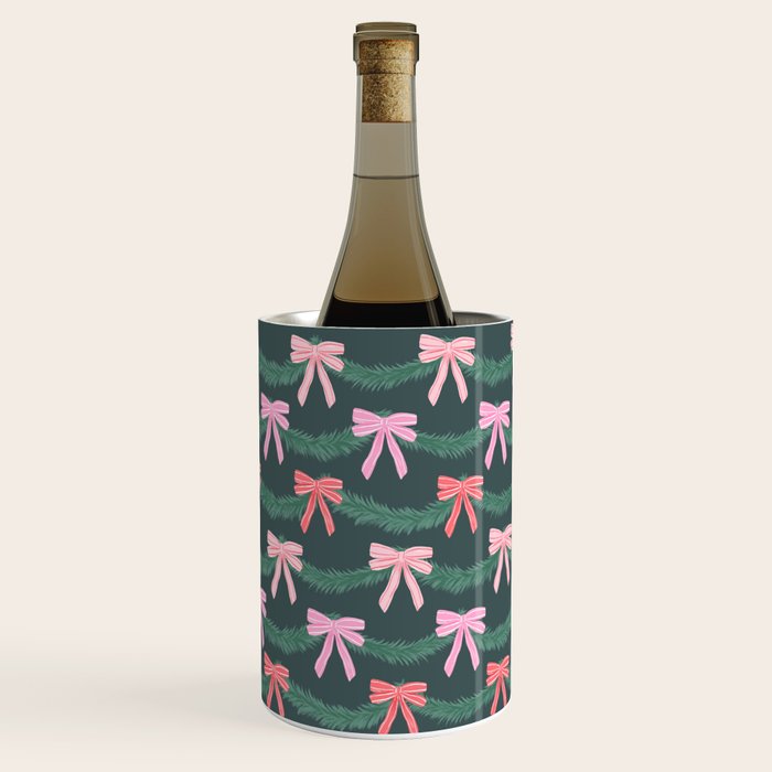 Christmas Garland with Bows Wine Chiller Gallery Image 2