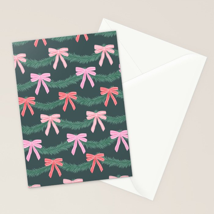 Christmas Garland with Bows Stationery Card Gallery Image 2