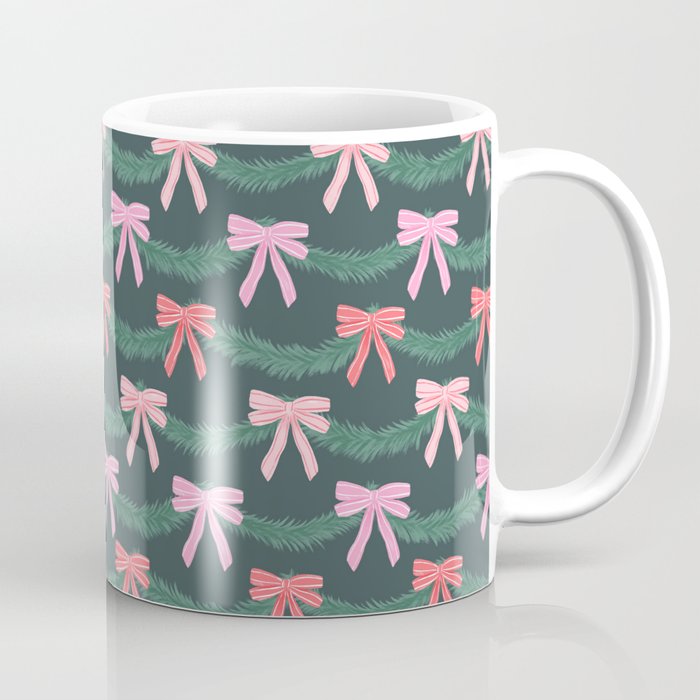 Christmas Garland with Bows Coffee Mug Gallery Image 1