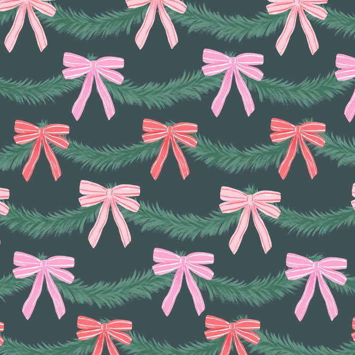 Christmas Garland with Bows Coffee Mug Gallery Image 2