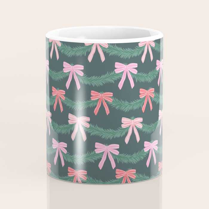 Christmas Garland with Bows Coffee Mug Gallery Image 4