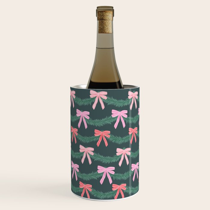 Christmas Garland with Bows Wine Chiller Gallery Image 1