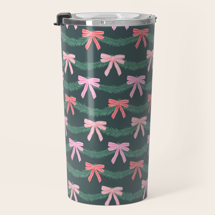 Christmas Garland with Bows Travel Mug Gallery Image 3