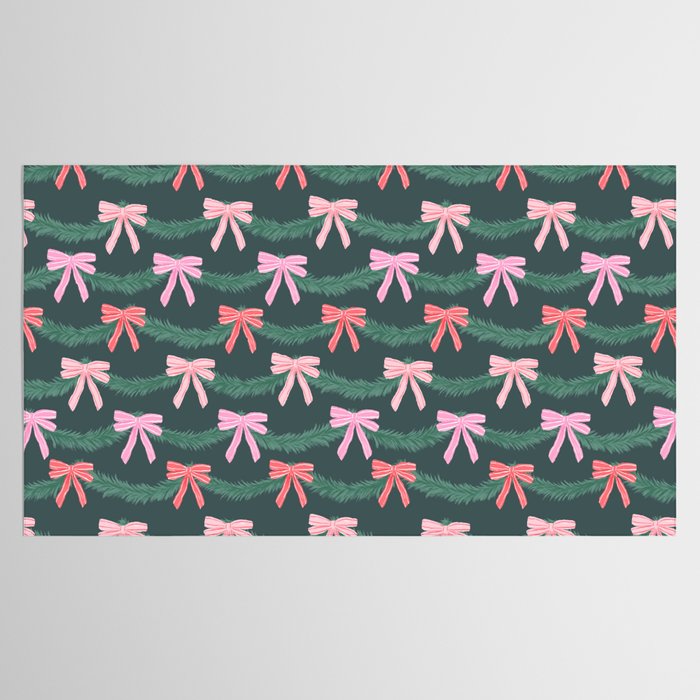 Christmas Garland with Bows Tablecloth Gallery Image 2