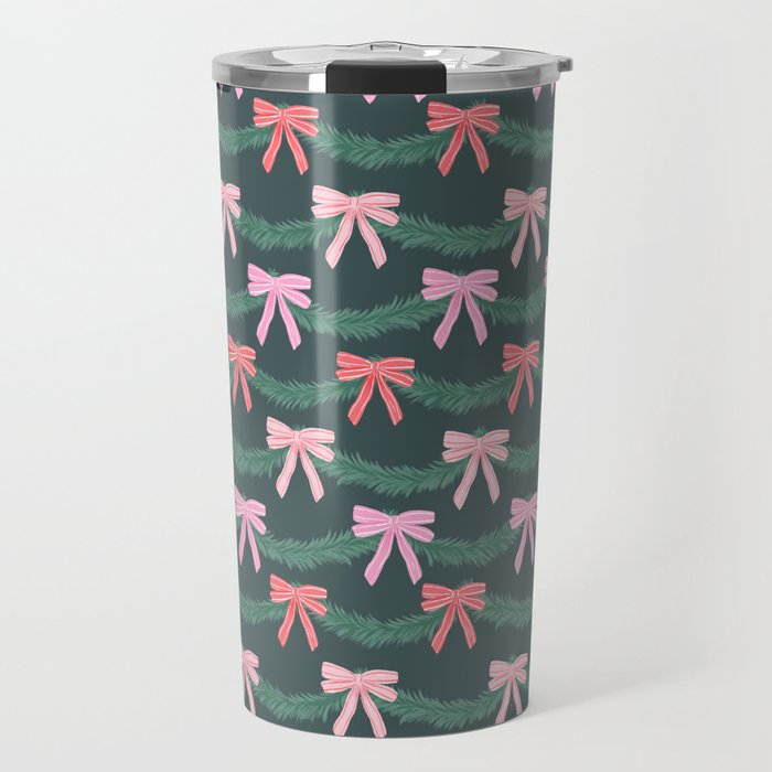 Christmas Garland with Bows Travel Mug Gallery Image 1