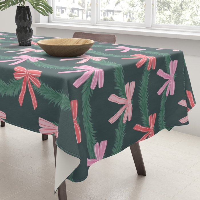 Christmas Garland with Bows Tablecloth Gallery Image 3