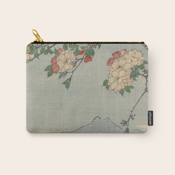 Cherry Blossoms on Spring River Ukiyo-e Japanese Art Carry All Pouch Gallery Image 1