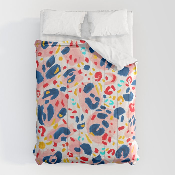 Painted Abstract Leopard Print Comforter Gallery Image 1