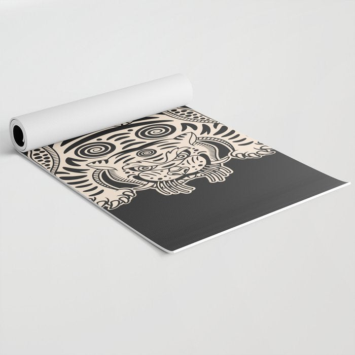 King Of The Jungle 04: Black & White Tiger Edition Yoga Mat Gallery Image 2
