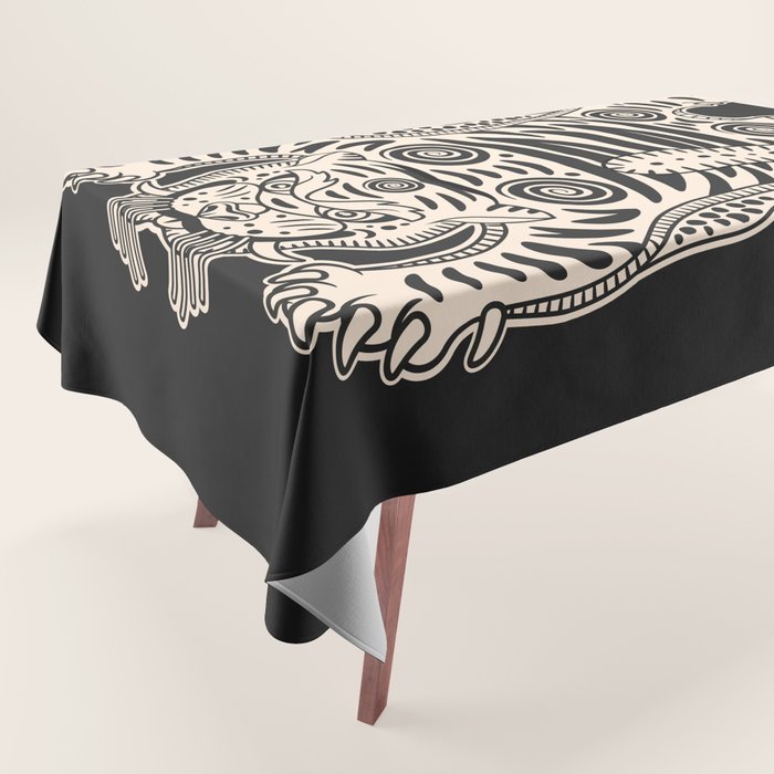 King Of The Jungle 04: Black & White Tiger Edition Tablecloth Gallery Image 1